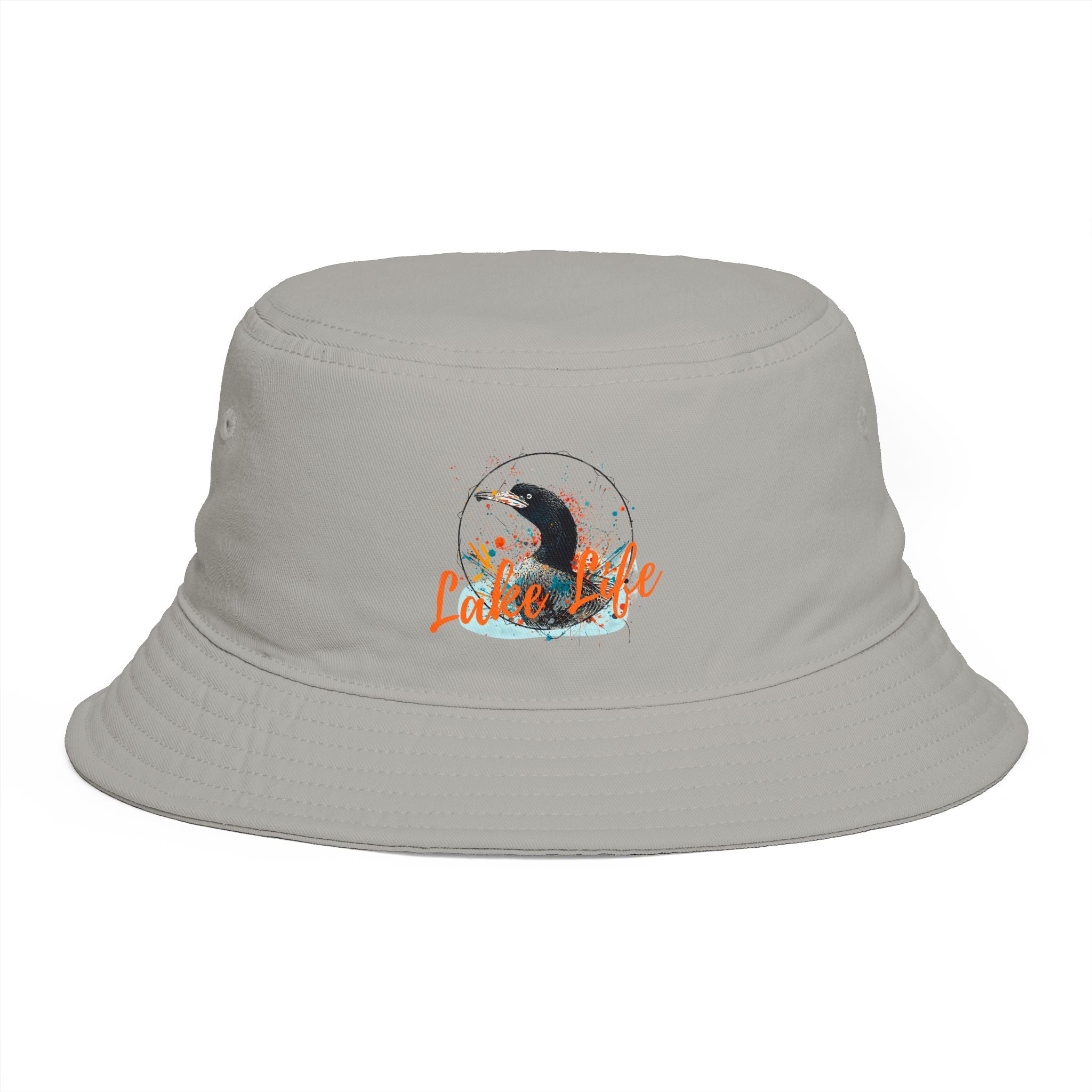 Butter Bucket Hat with Cormorant Circle Graphic