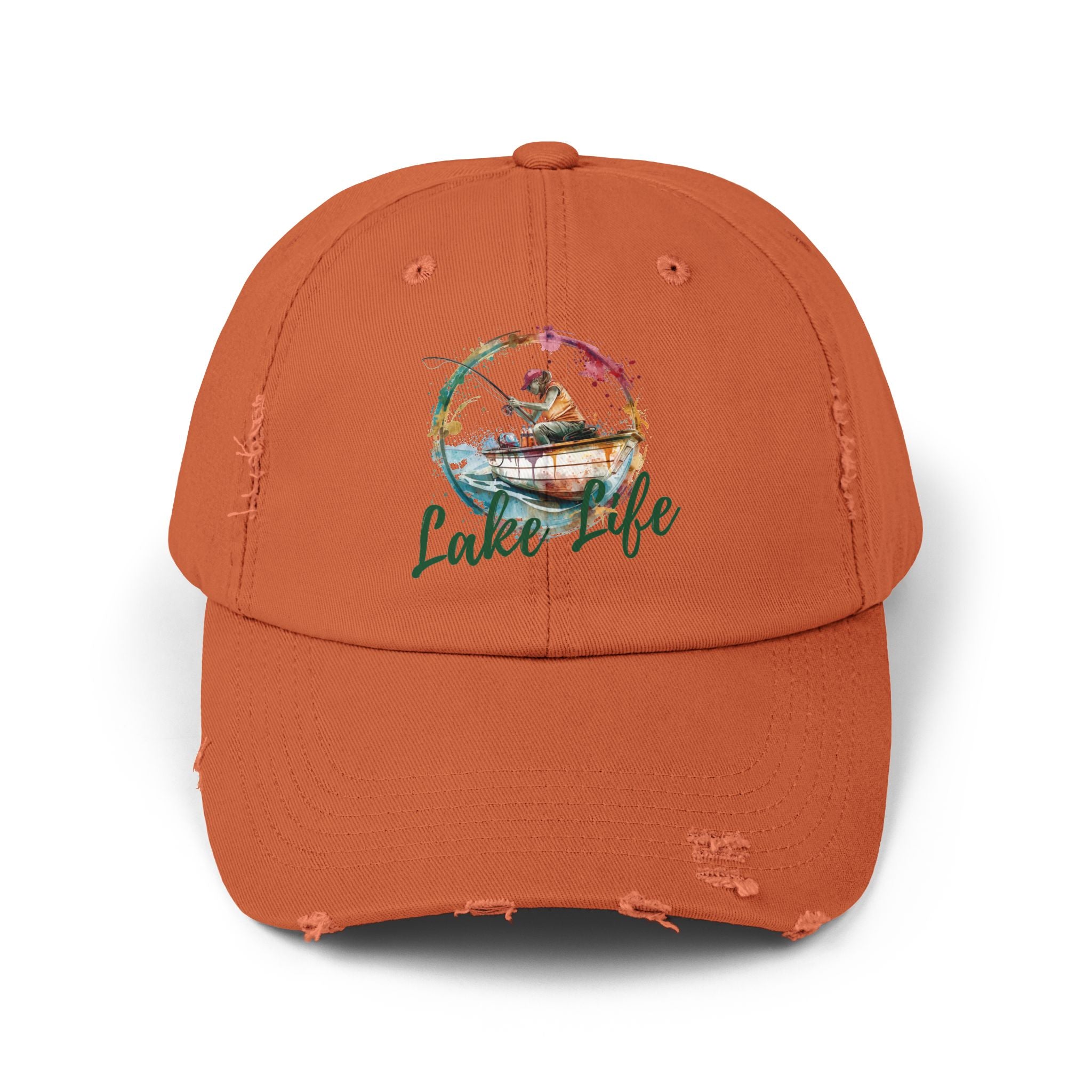 Lake Life Distressed Cap — Vintage Female Fishing Hat