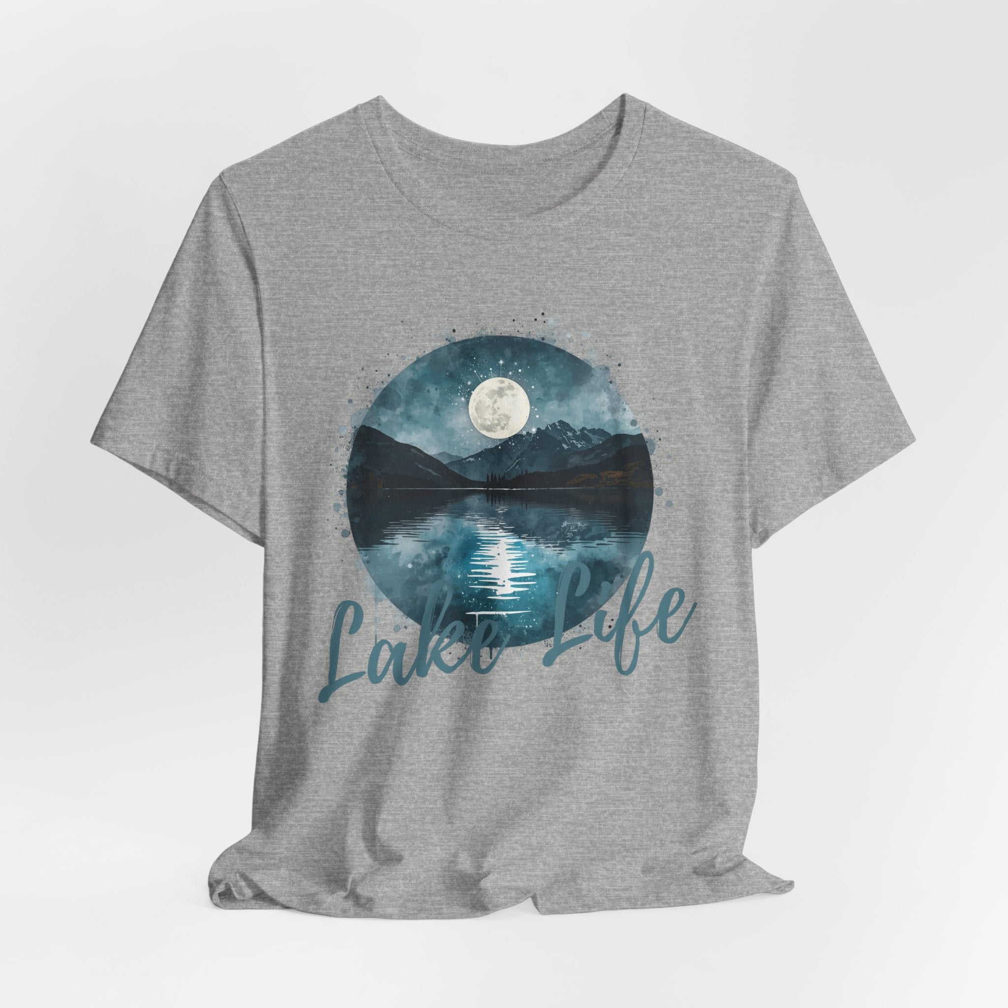 Lake Life T‑Shirt — Moonlit Mountain Lake Graphic Tee