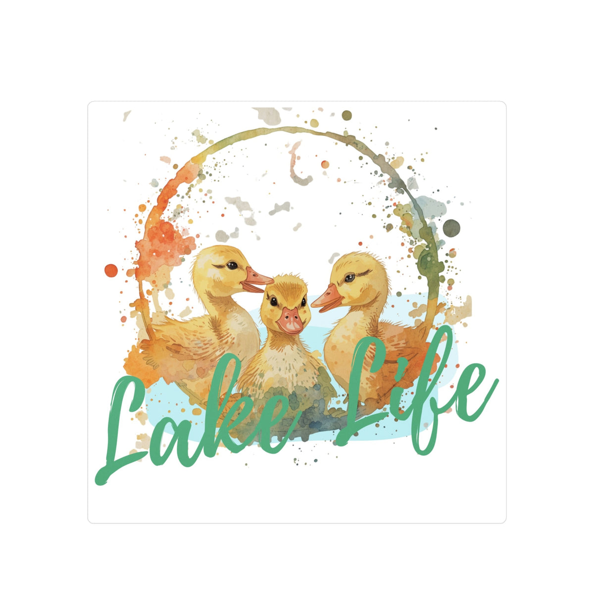 Lake Life Baby Ducklings Vinyl Sticker — Kiss-Cut Waterproof Decal