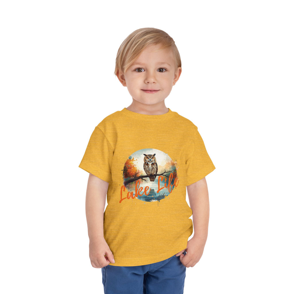 Lake Life Toddler Tee — Owl Woodland Graphic Shirt