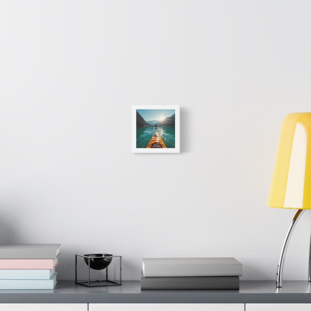 Lake Life Kayak Sunrise Canvas Print — Stretched Matte Wall Art