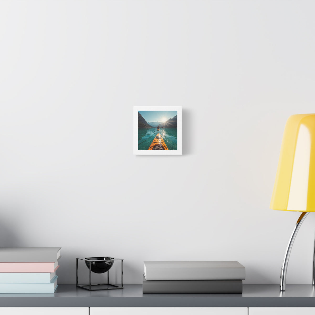 Lake Life Kayak Sunrise Canvas Print — Stretched Matte Wall Art