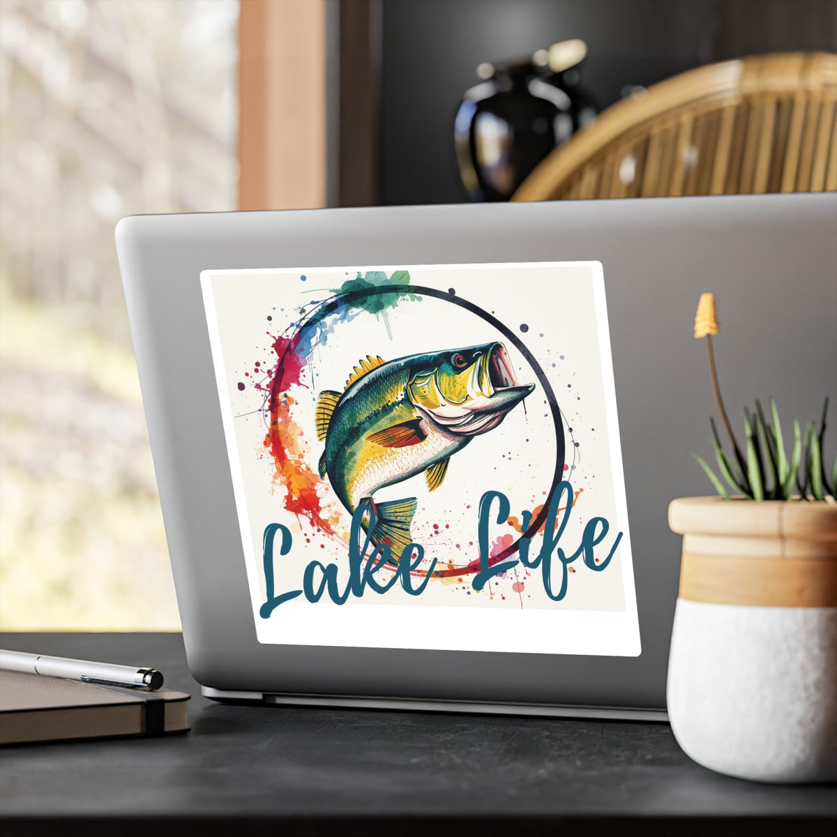 Lake Life Bass Sticker — Vinyl Kiss-Cut Fishing Decal