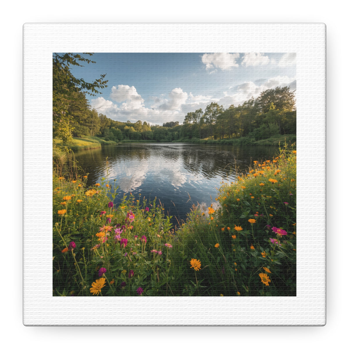 Wildflower Lake Canvas Print — Matte Stretched Wall Art