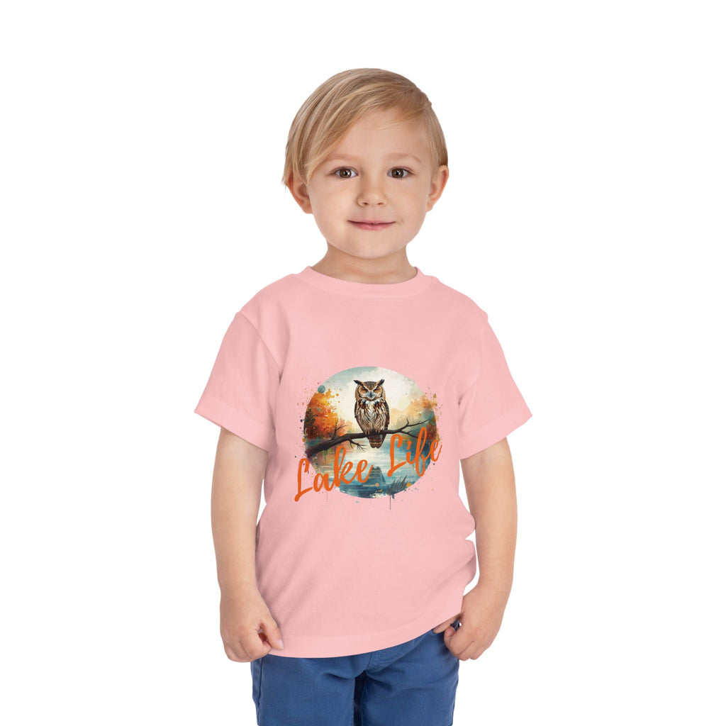 Lake Life Toddler Tee — Owl Woodland Graphic Shirt