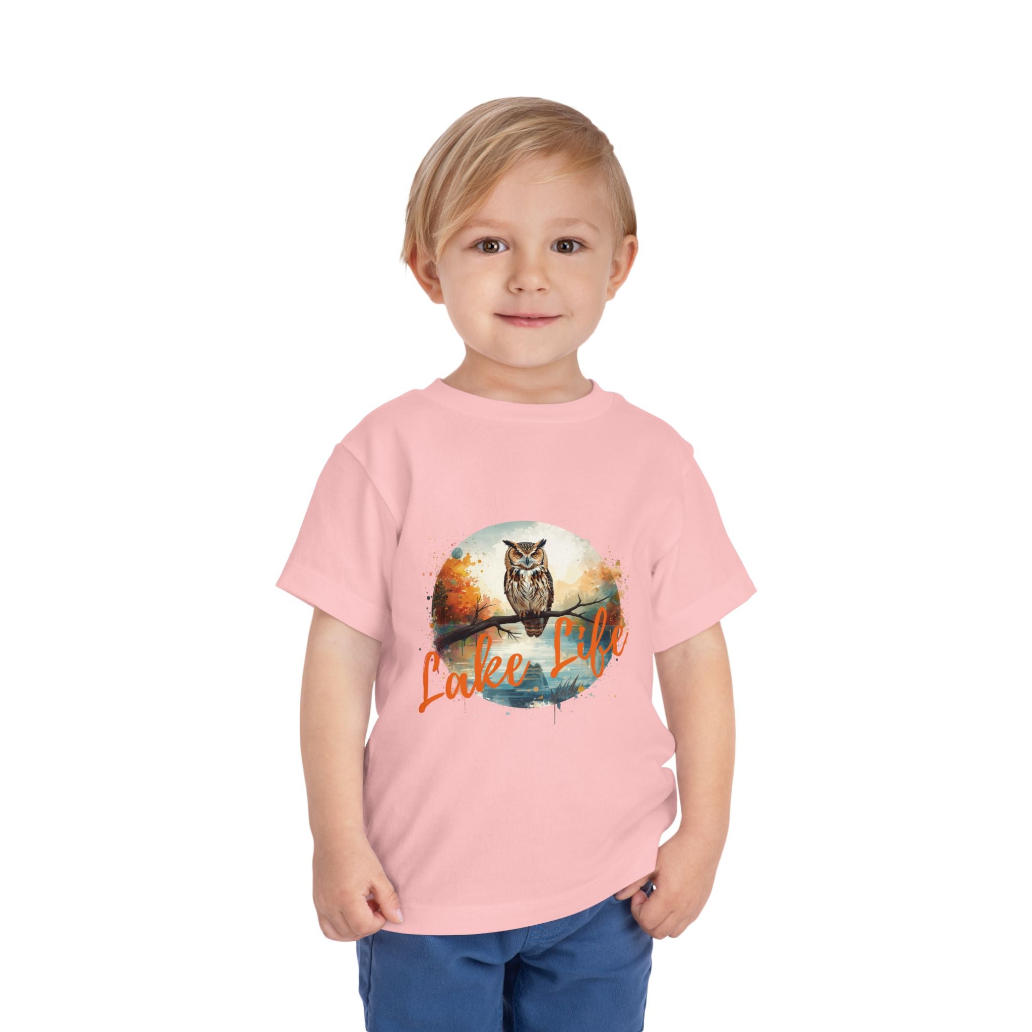 Lake Life Toddler Tee — Owl Woodland Graphic Shirt
