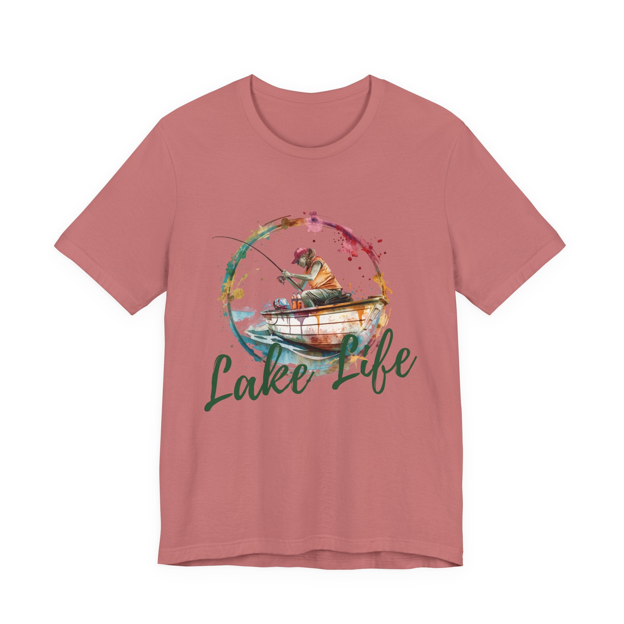 Lake Life Fishing T-Shirt — Watercolor Fishing Champion Graphic Tee