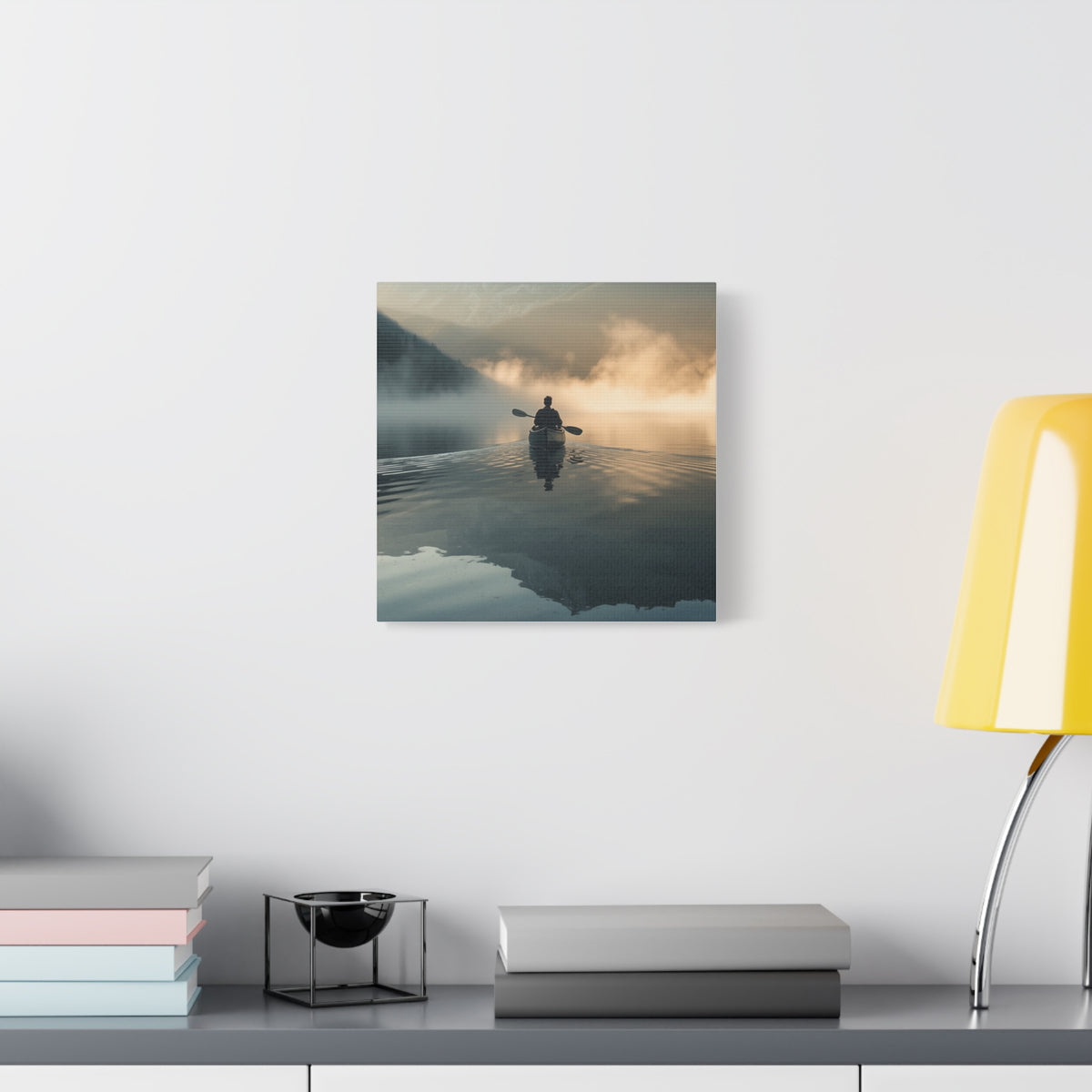 Lake Life Serene Canoe at Dawn Matte Canvas Wall Art