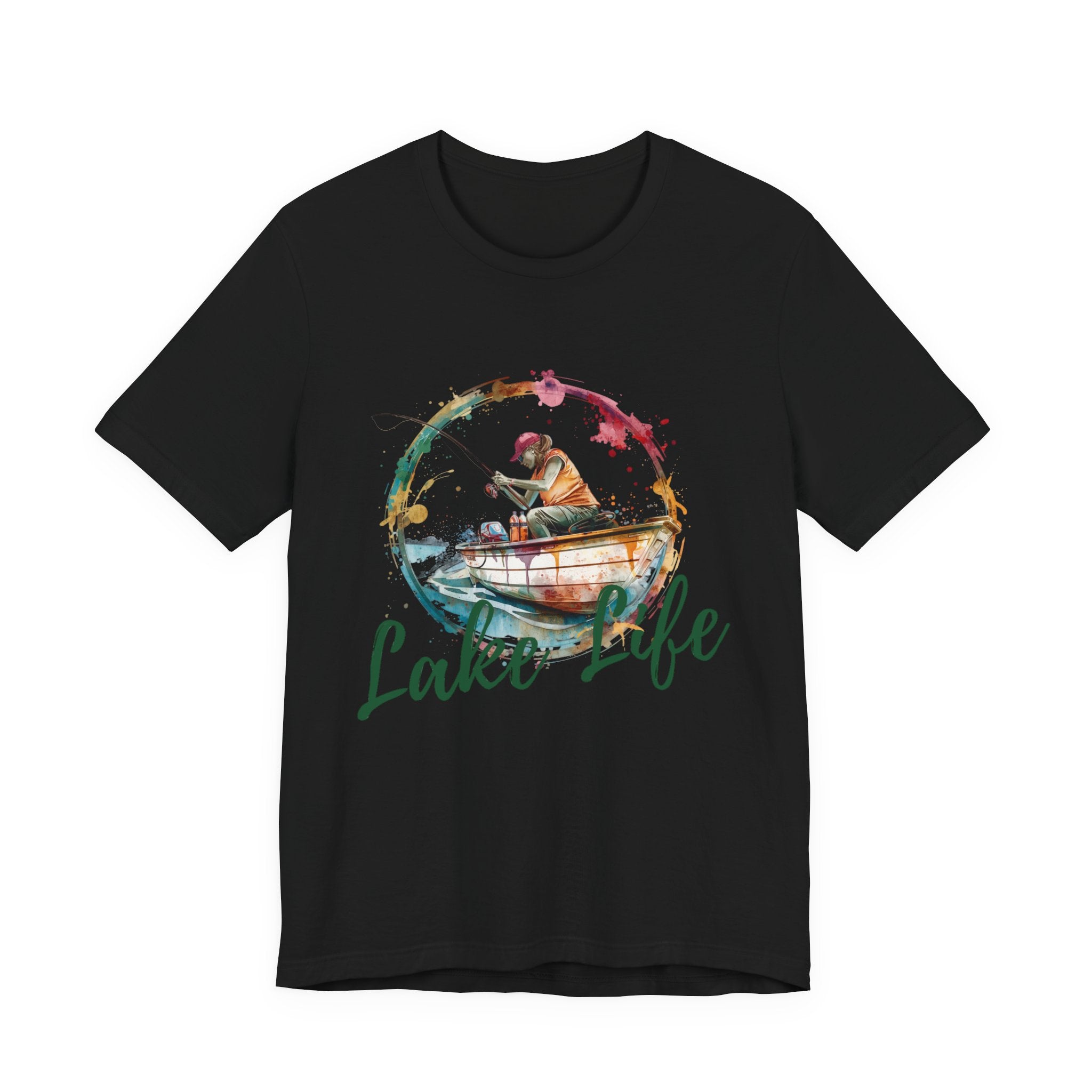 Lake Life Fishing T-Shirt — Watercolor Fishing Champion Graphic Tee