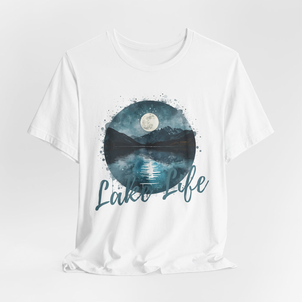 Lake Life T‑Shirt — Moonlit Mountain Lake Graphic Tee