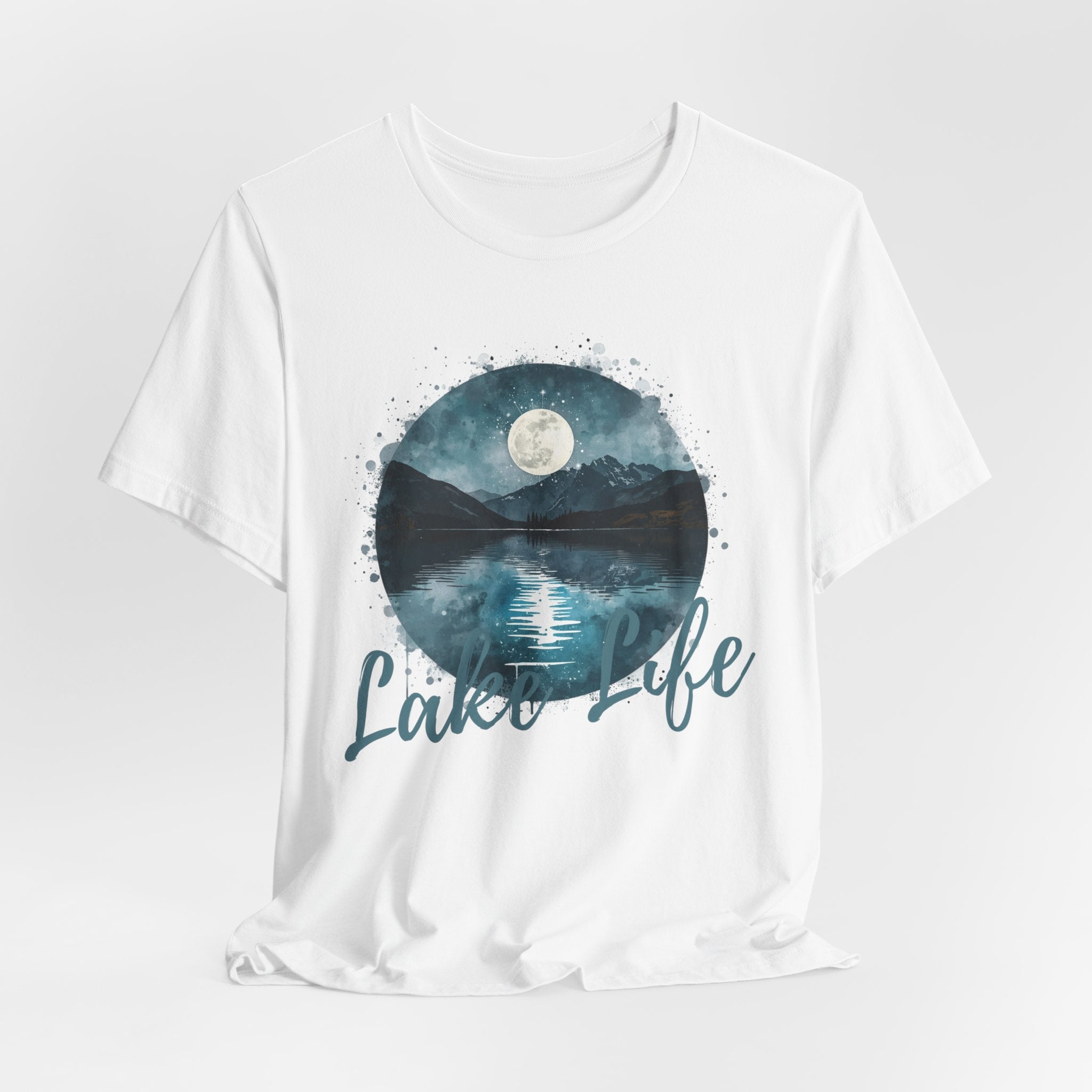 Lake Life T‑Shirt — Moonlit Mountain Lake Graphic Tee