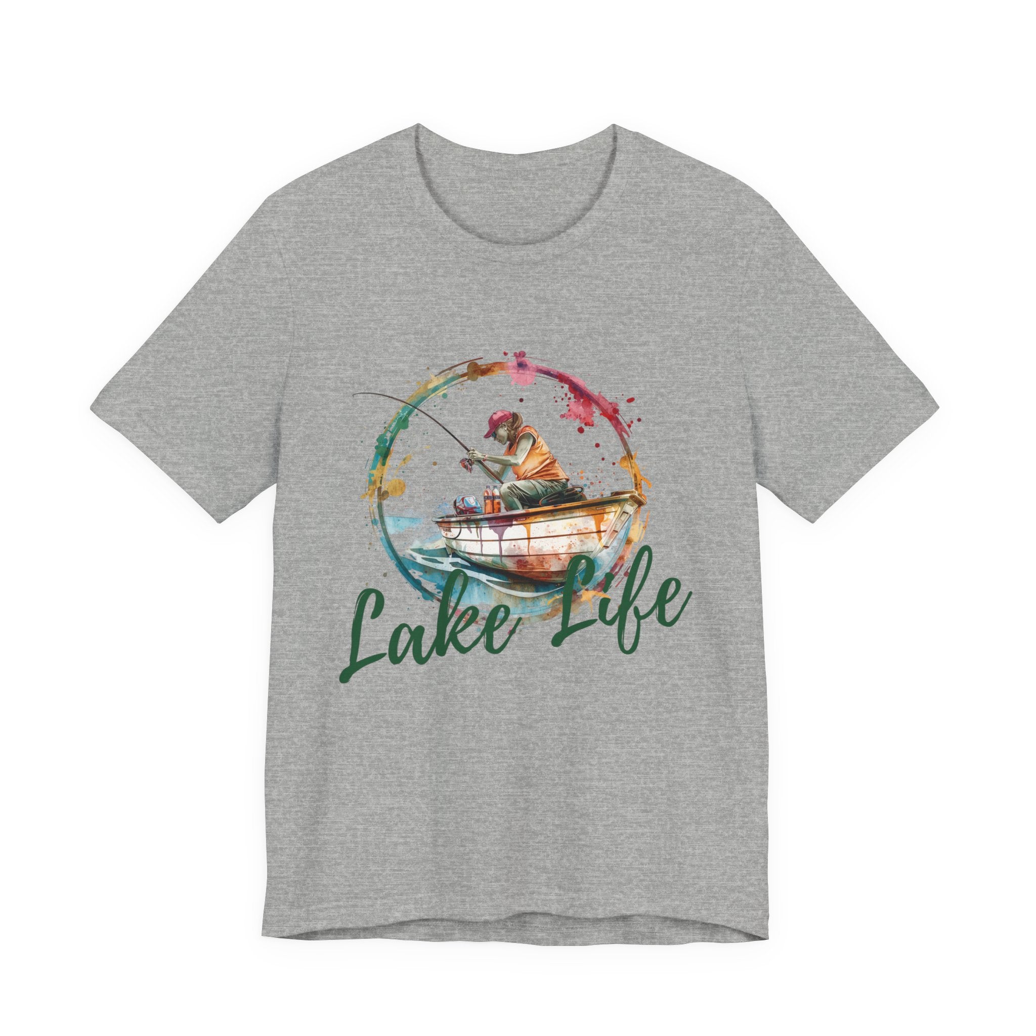 Lake Life Fishing T-Shirt — Watercolor Fishing Champion Graphic Tee