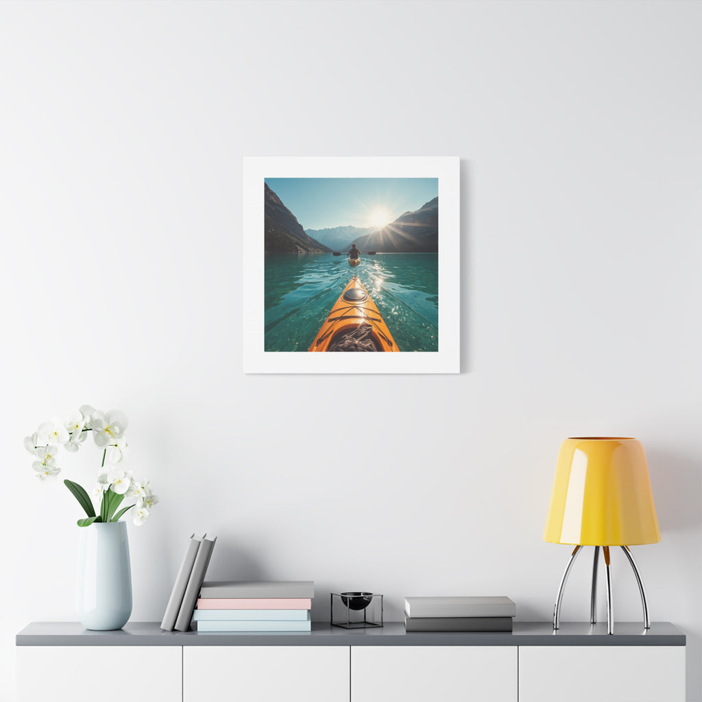 Lake Life Kayak Sunrise Canvas Print — Stretched Matte Wall Art