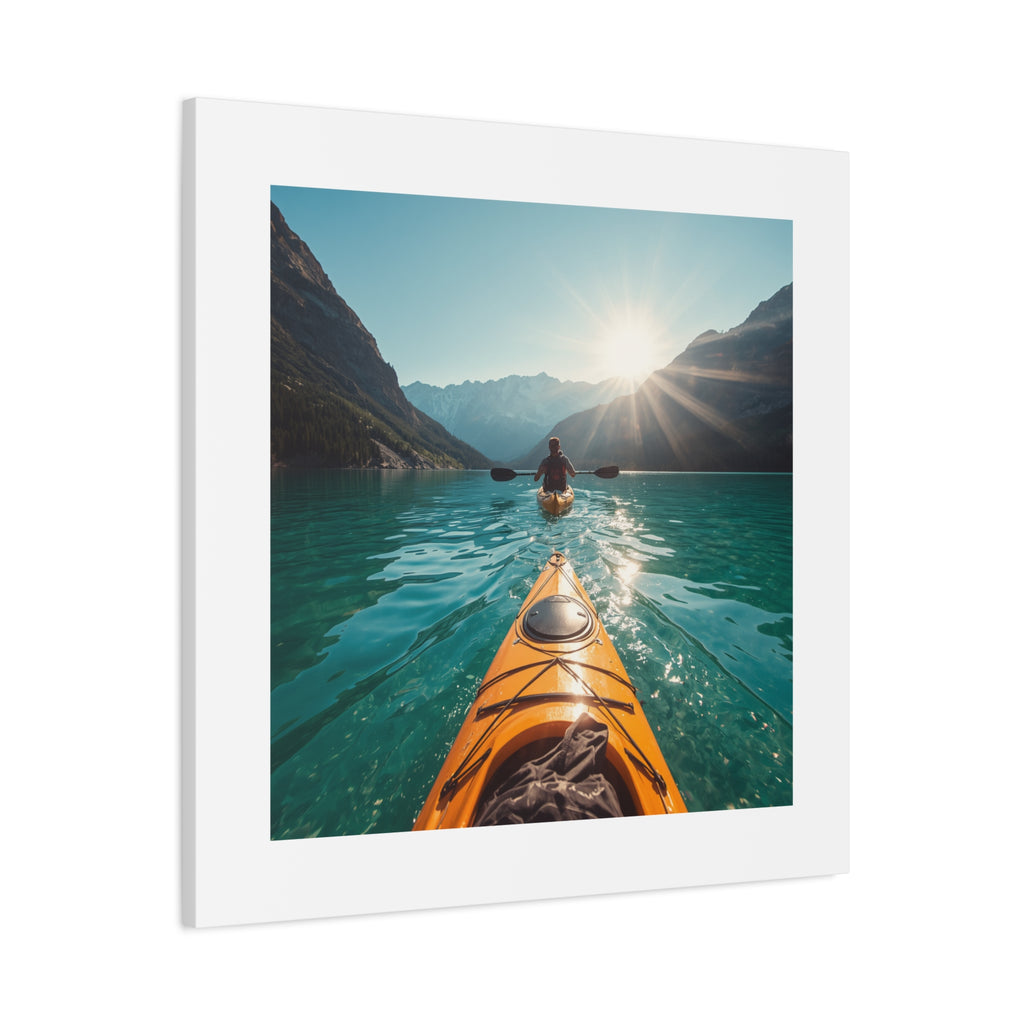 Lake Life Kayak Sunrise Canvas Print — Stretched Matte Wall Art