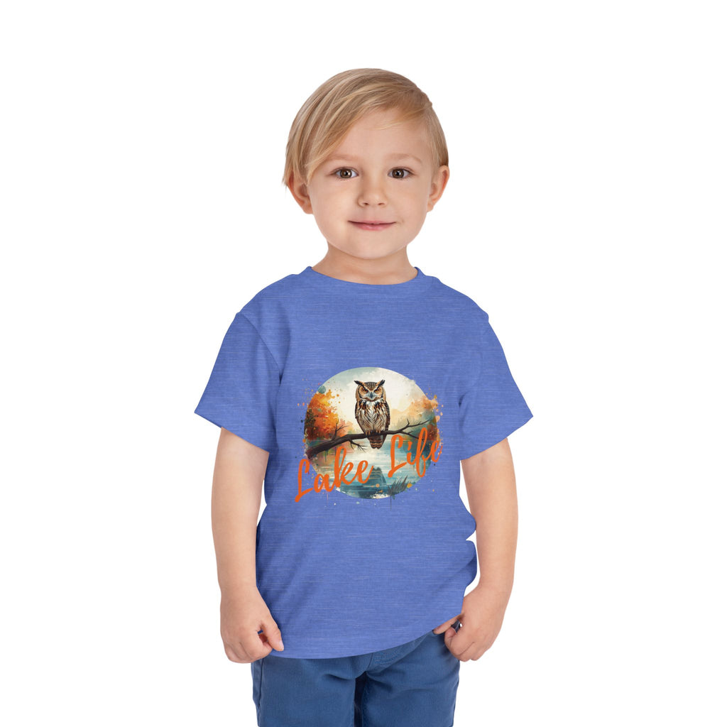 Lake Life Toddler Tee — Owl Woodland Graphic Shirt