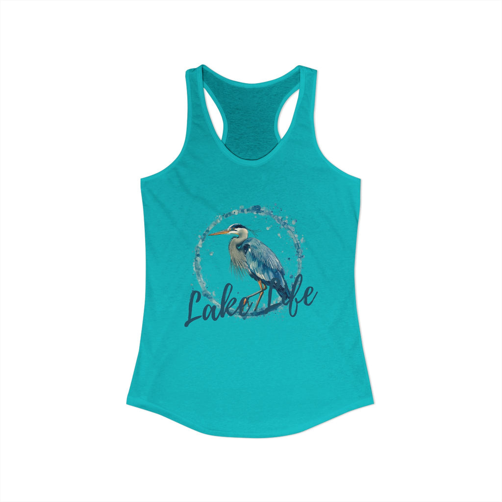 Women's Lake Life Blue Heron Ideal Racerback Tank