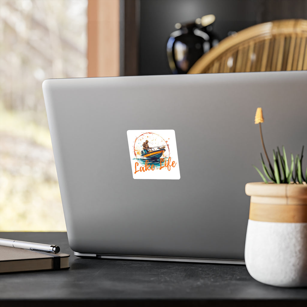 Lake Life Fishing Sticker — Vinyl Kiss-Cut Boat Decal