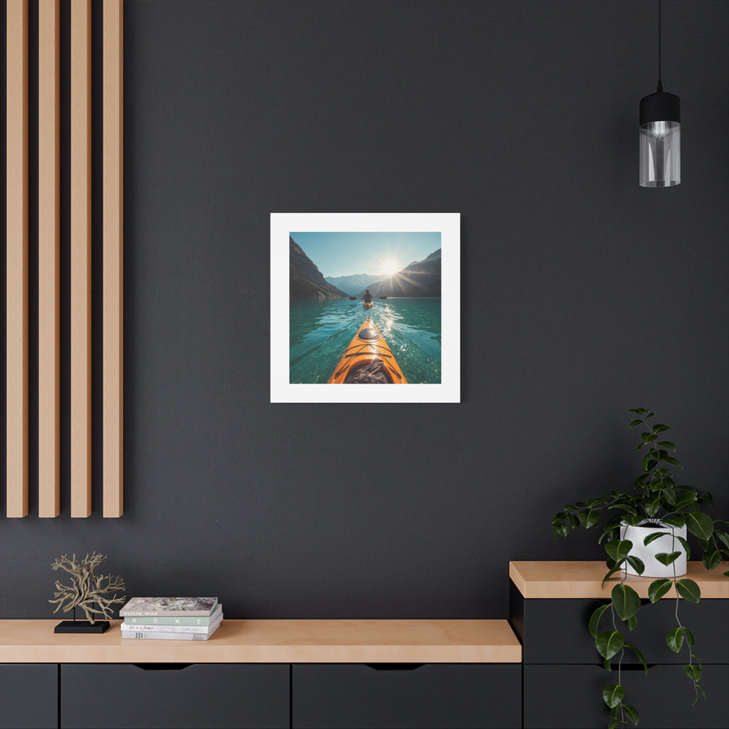 Lake Life Kayak Sunrise Canvas Print — Stretched Matte Wall Art