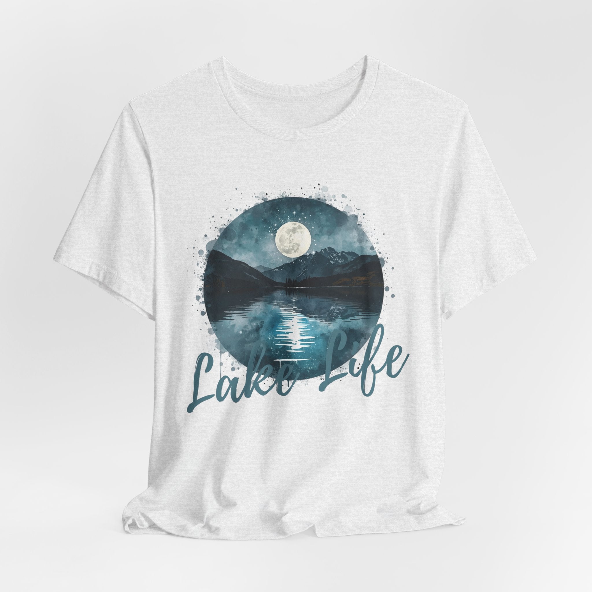 Lake Life T‑Shirt — Moonlit Mountain Lake Graphic Tee