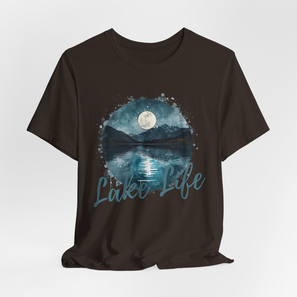 Lake Life T‑Shirt — Moonlit Mountain Lake Graphic Tee