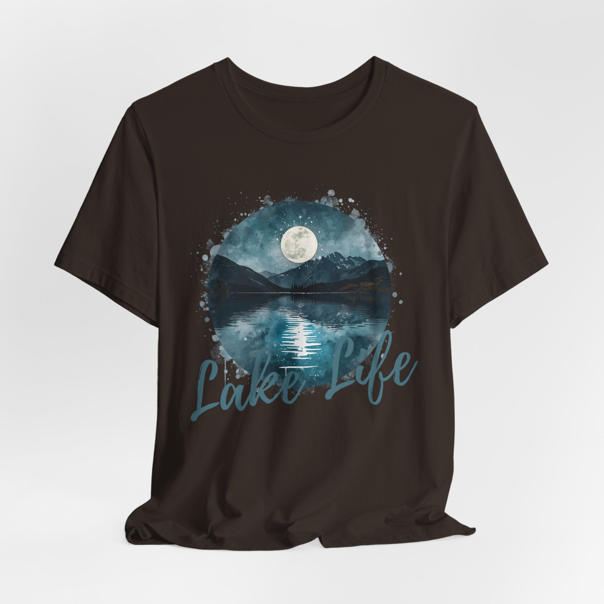 Lake Life T‑Shirt — Moonlit Mountain Lake Graphic Tee