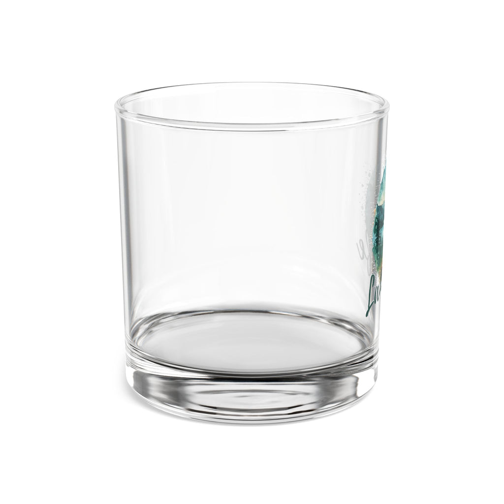 Lake Life Campfire Rocks Glass — 10oz Whiskey Tumbler with Lakeside Mountain Design