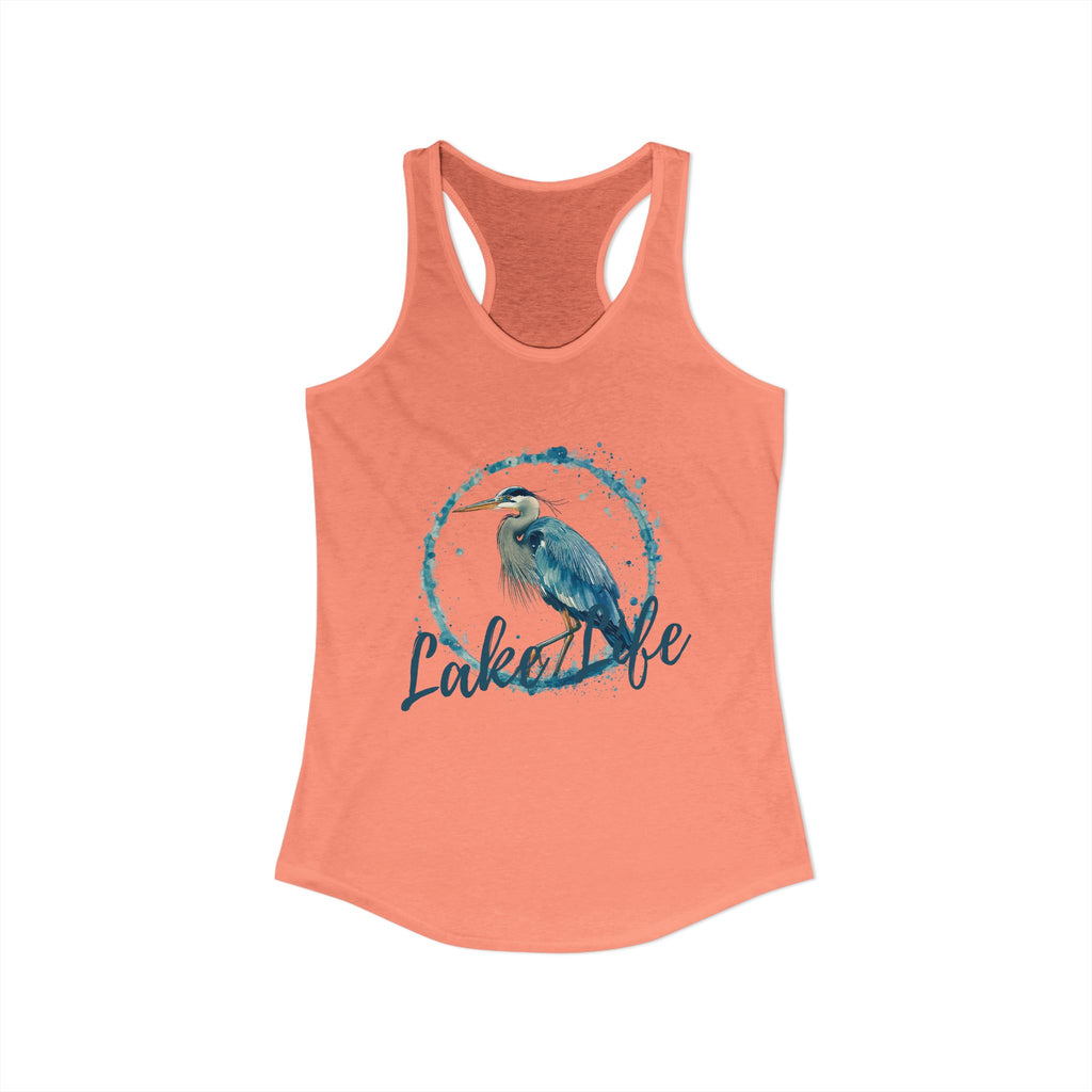 Women's Lake Life Blue Heron Ideal Racerback Tank