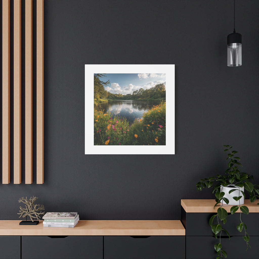 Wildflower Lake Canvas Print — Matte Stretched Wall Art