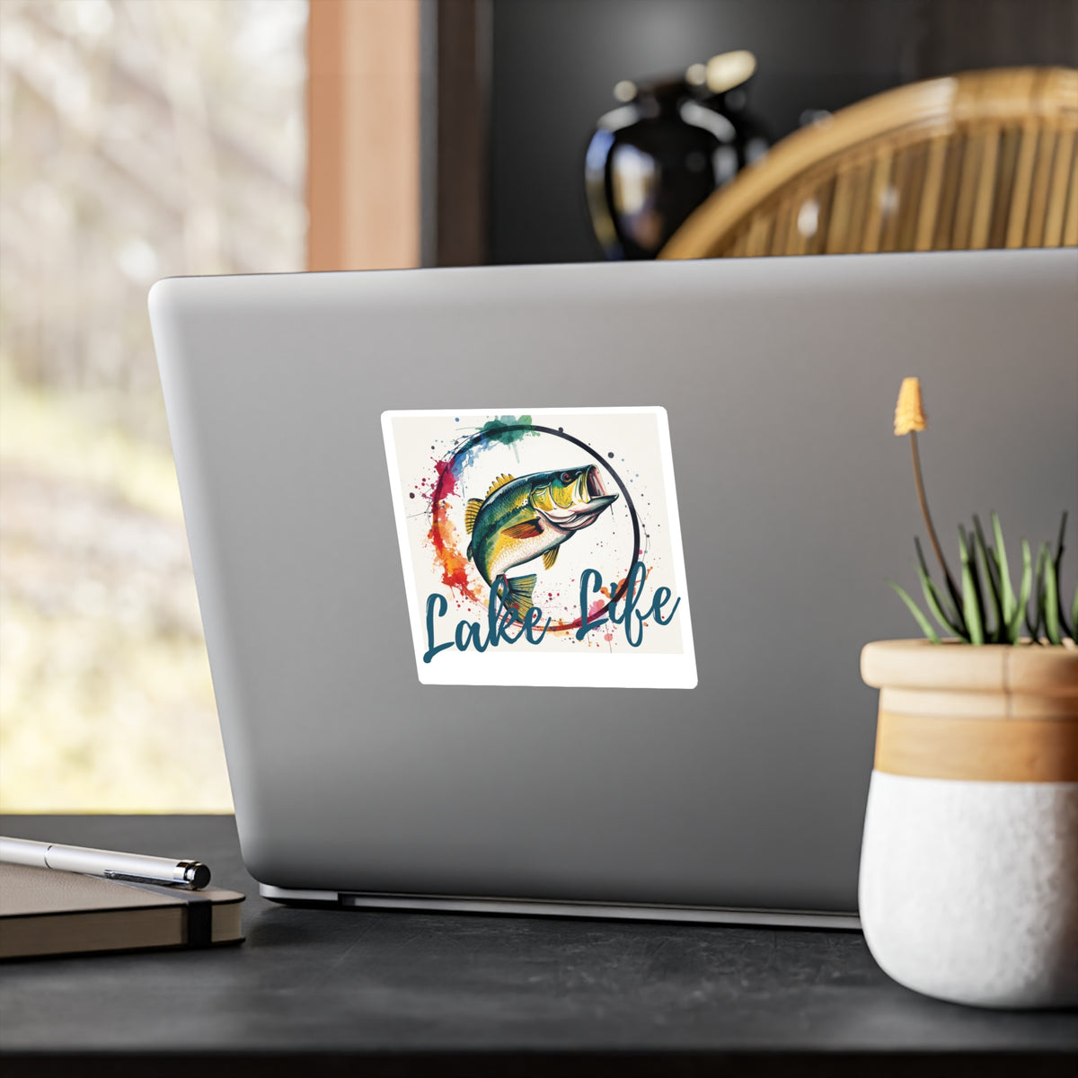Lake Life Bass Sticker — Vinyl Kiss-Cut Fishing Decal