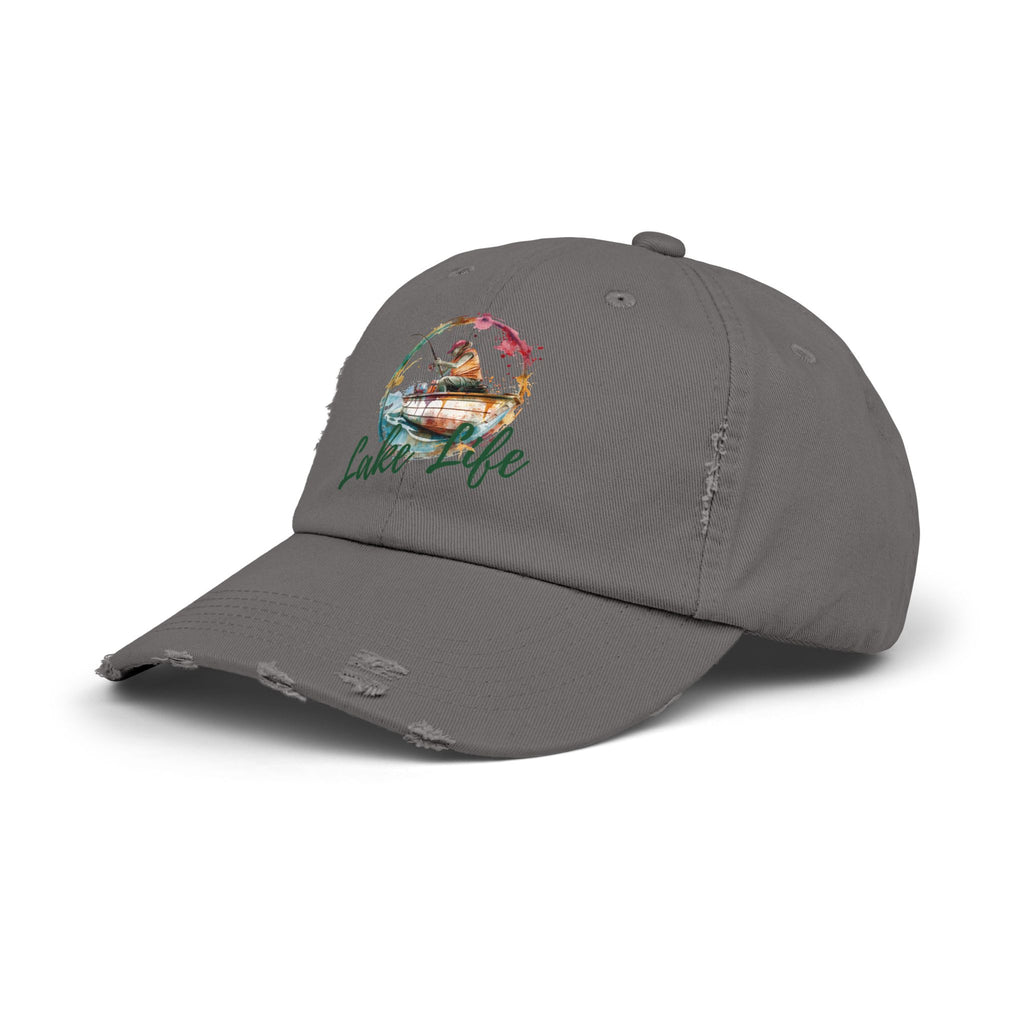 Lake Life Distressed Cap — Vintage Female Fishing Hat