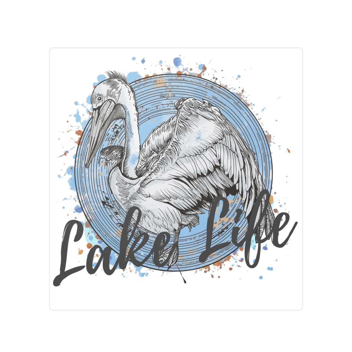 Lake Life White Pelican Vinyl Sticker — Cut Vinyl Waterproof Sticker