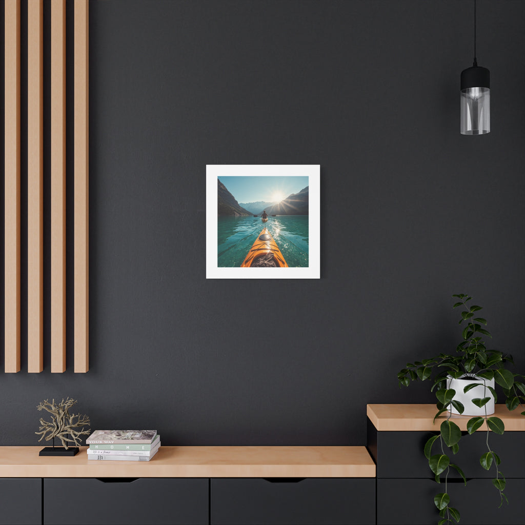 Lake Life Kayak Sunrise Canvas Print — Stretched Matte Wall Art