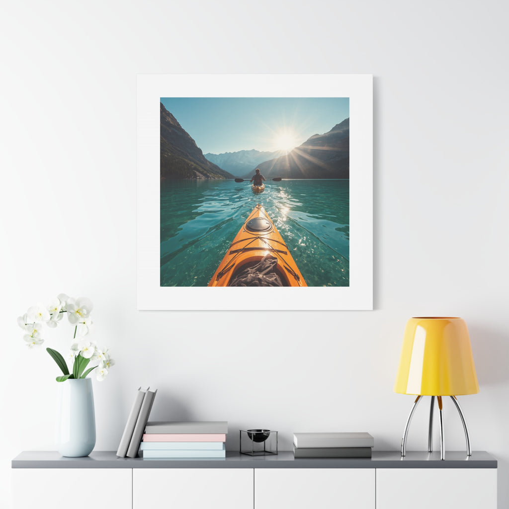 Lake Life Kayak Sunrise Canvas Print — Stretched Matte Wall Art
