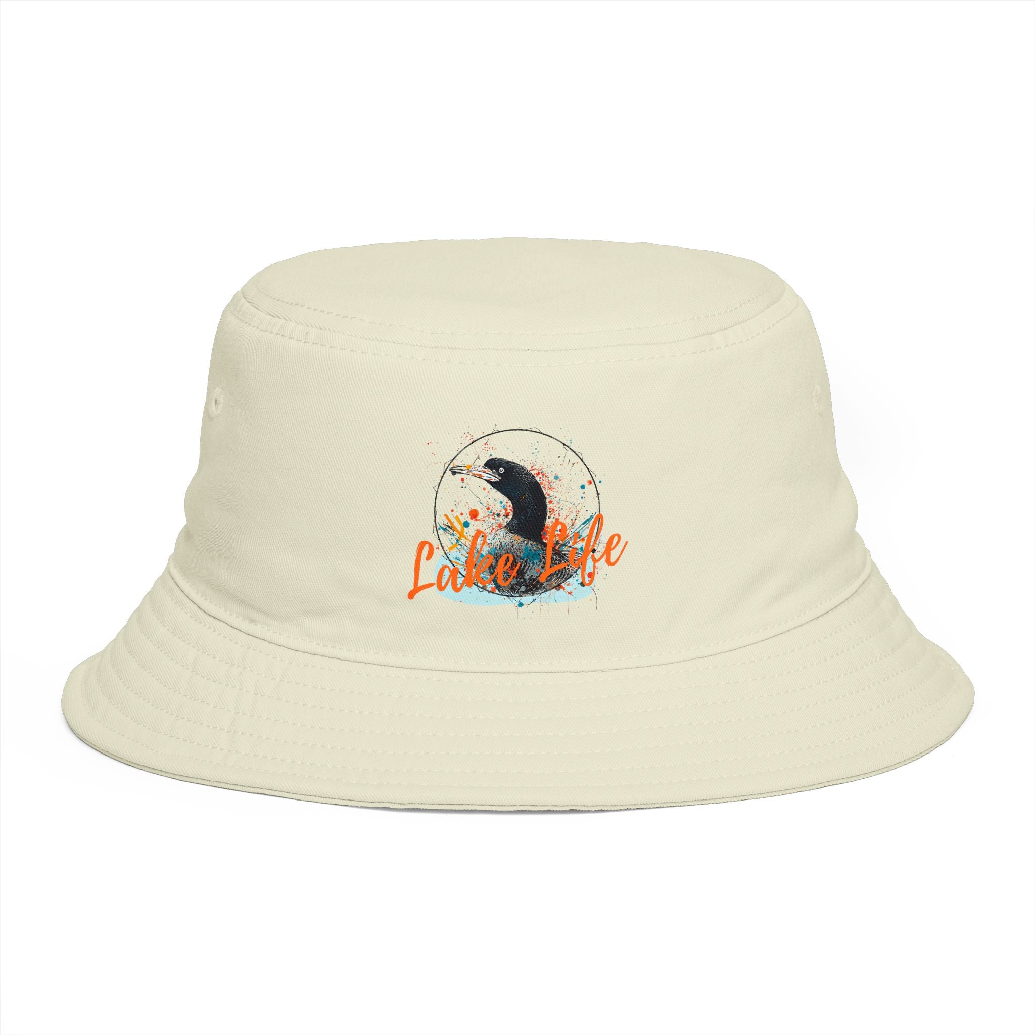 Butter Bucket Hat with Cormorant Circle Graphic