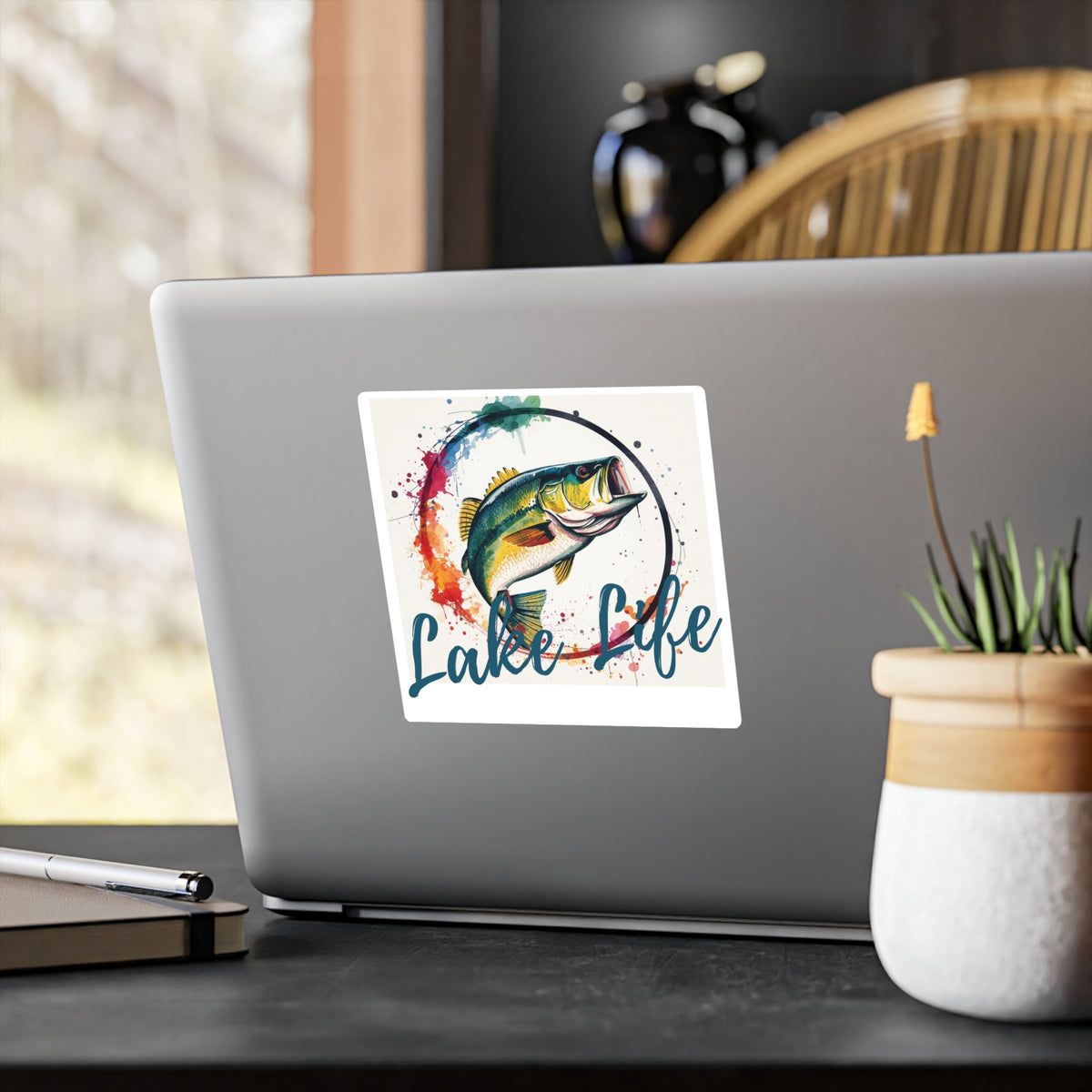 Lake Life Bass Sticker — Vinyl Kiss-Cut Fishing Decal
