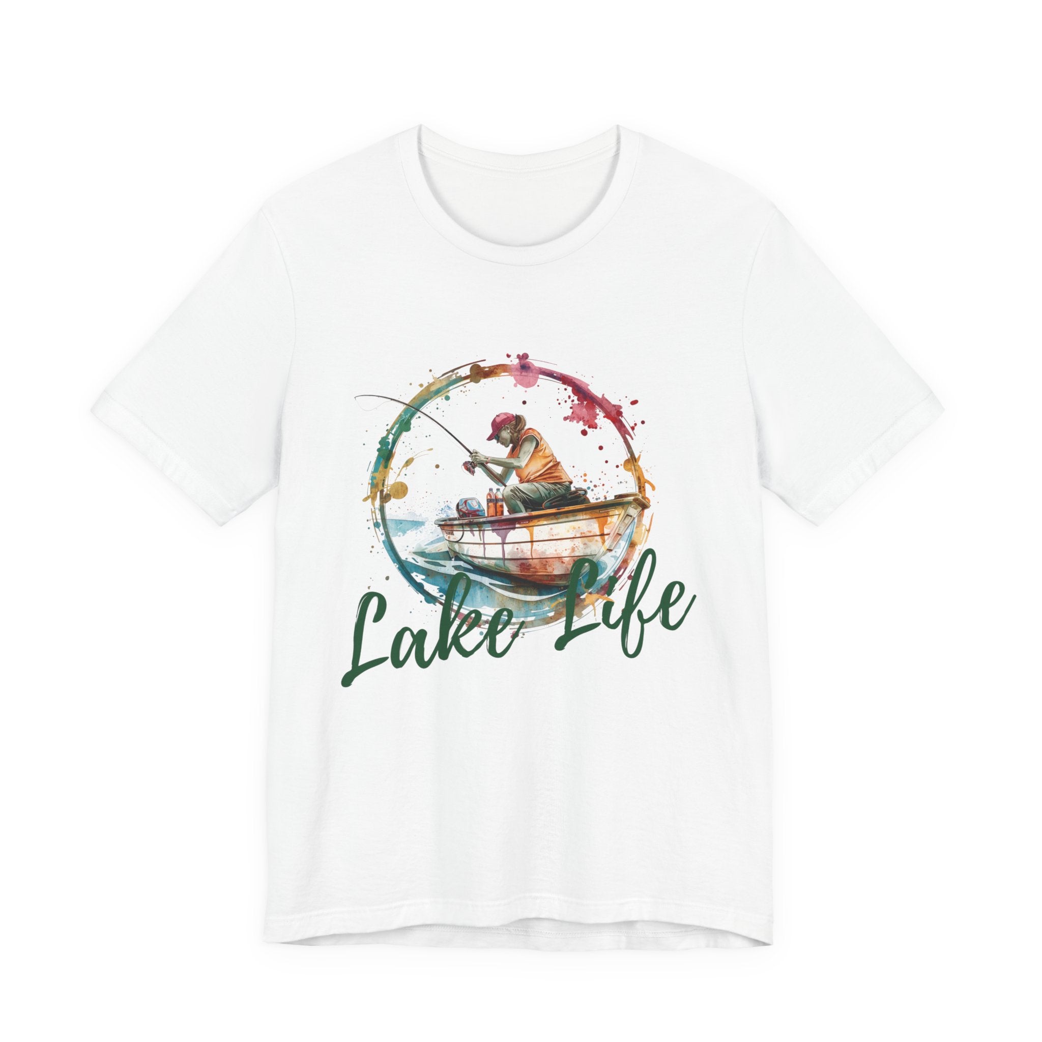 Lake Life Fishing T-Shirt — Watercolor Fishing Champion Graphic Tee
