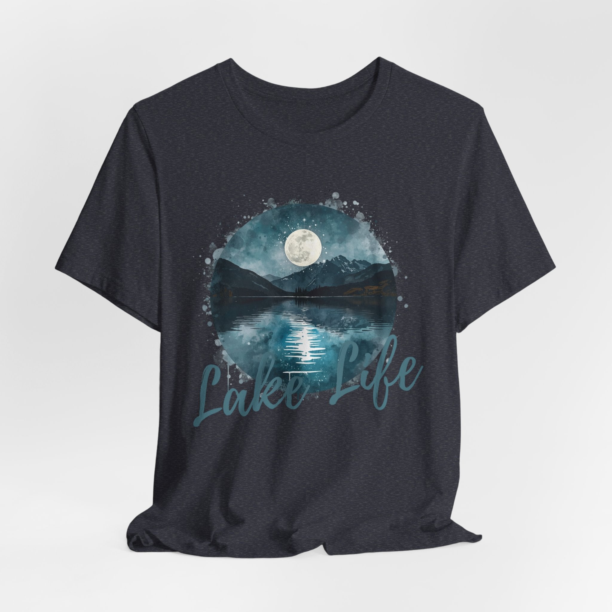 Lake Life T‑Shirt — Moonlit Mountain Lake Graphic Tee