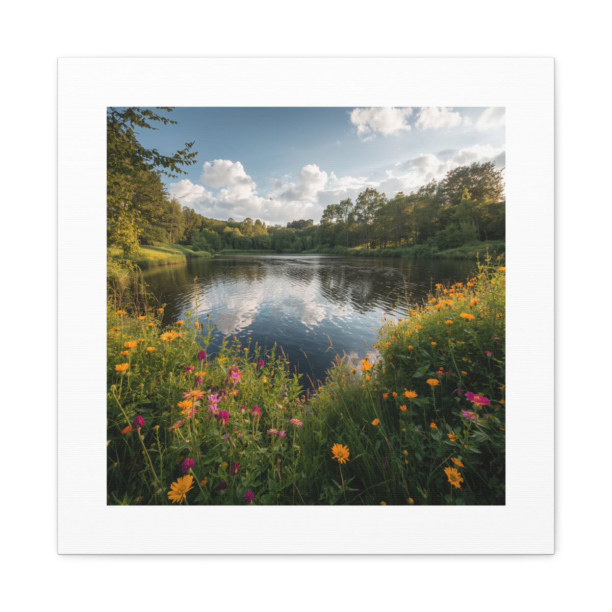 Wildflower Lake Canvas Print — Matte Stretched Wall Art