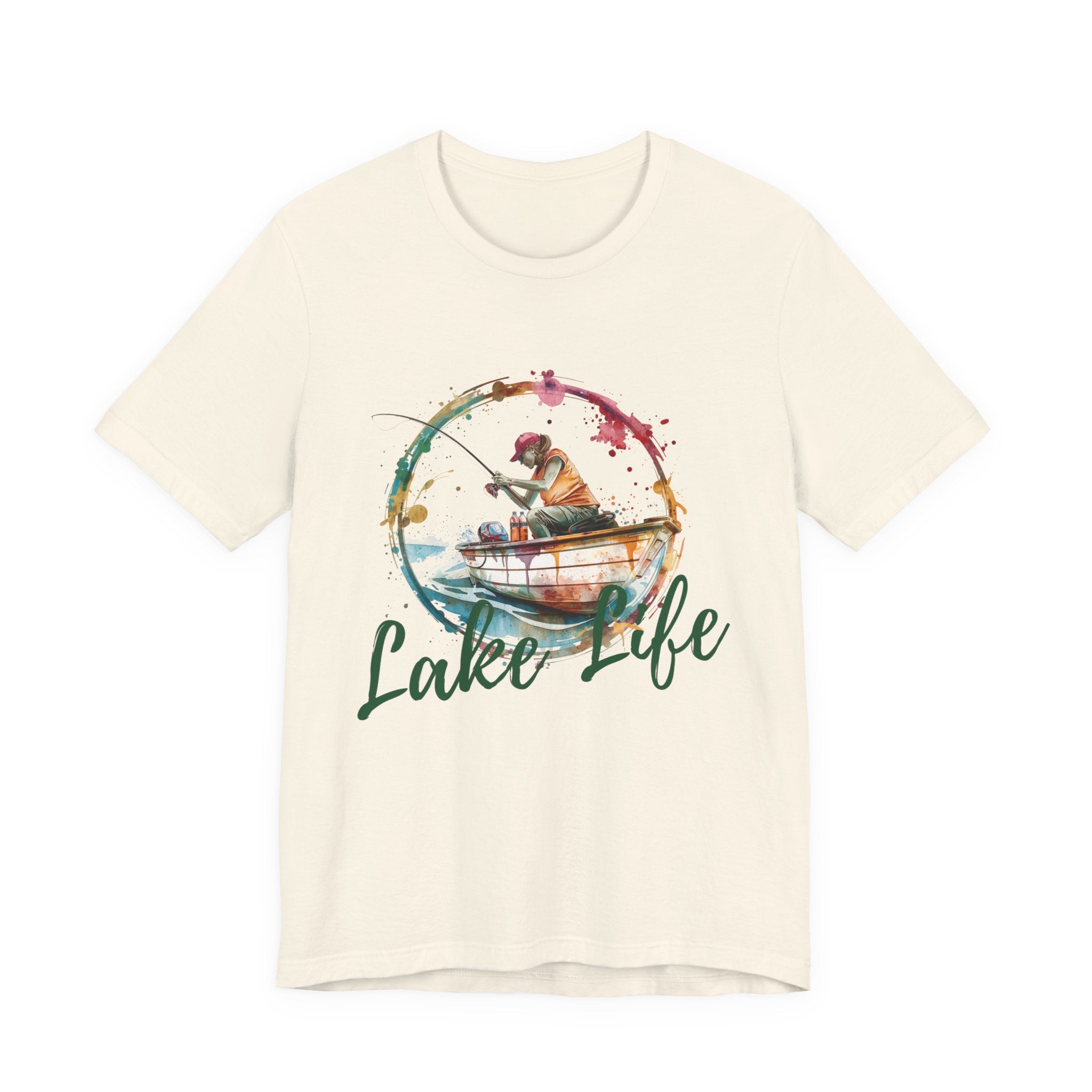 Lake Life Fishing T-Shirt — Watercolor Fishing Champion Graphic Tee