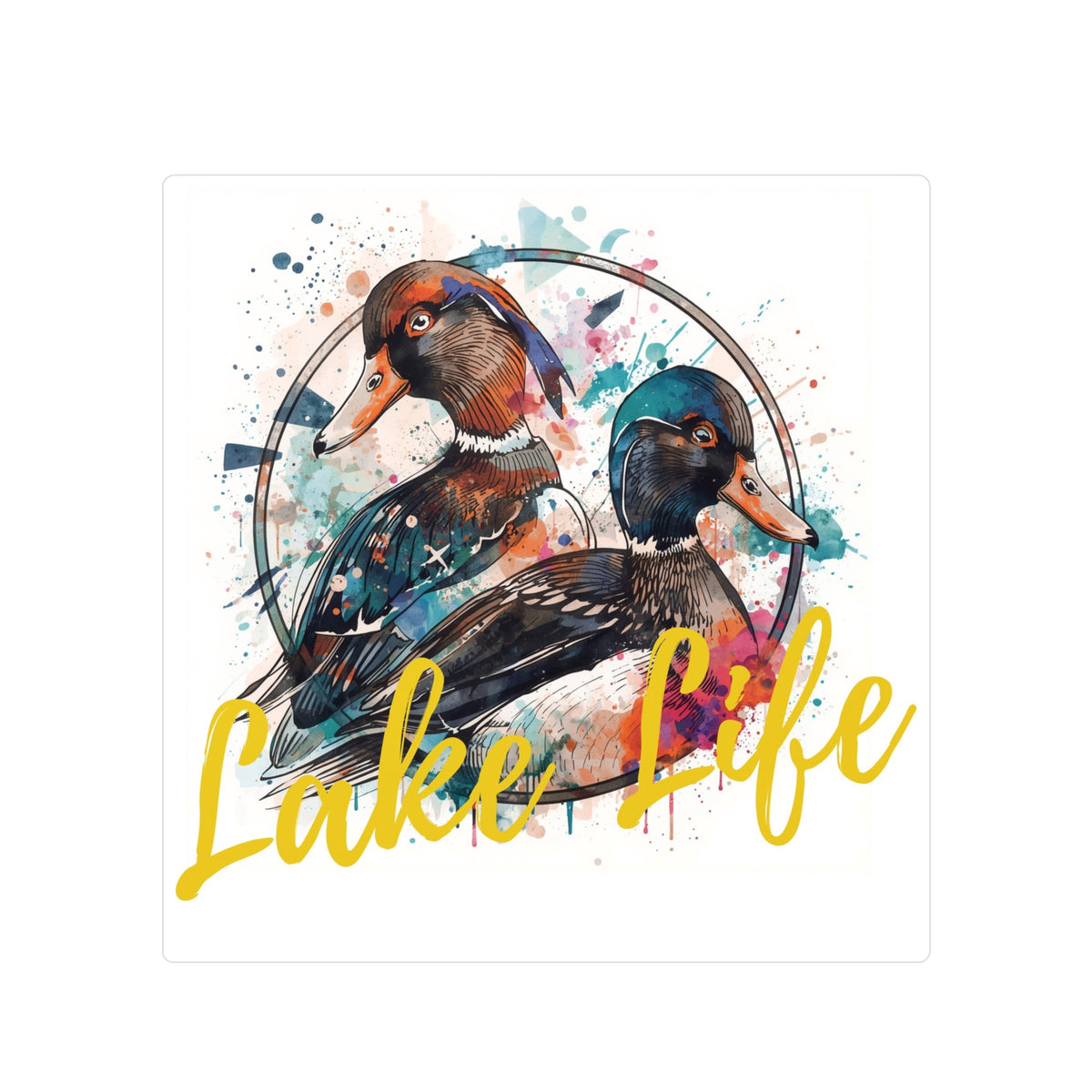 Lake Life Duck Sticker — Vinyl Kiss-Cut Outdoor Decal