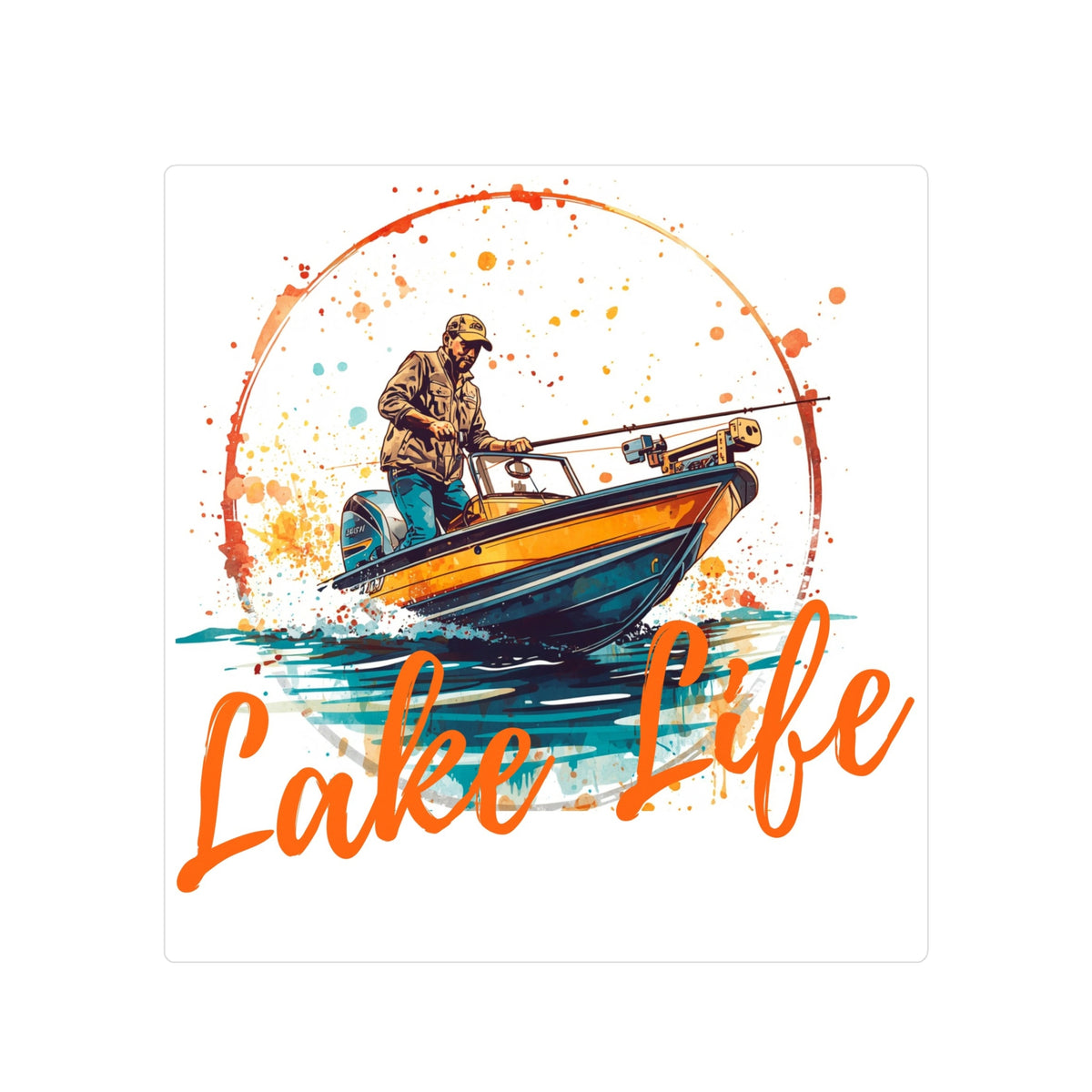 Lake Life Fishing Sticker — Vinyl Kiss-Cut Boat Decal