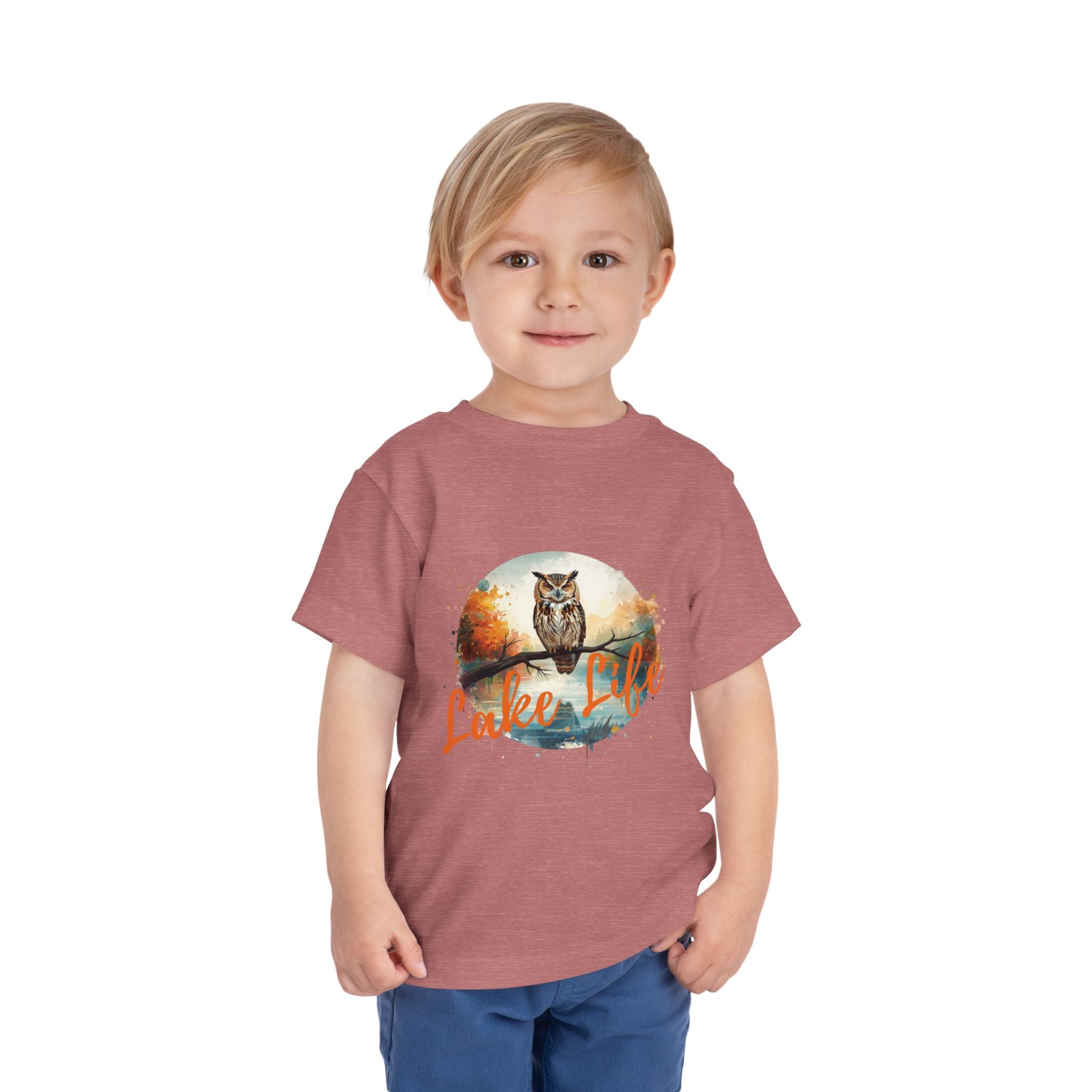 Lake Life Toddler Tee — Owl Woodland Graphic Shirt