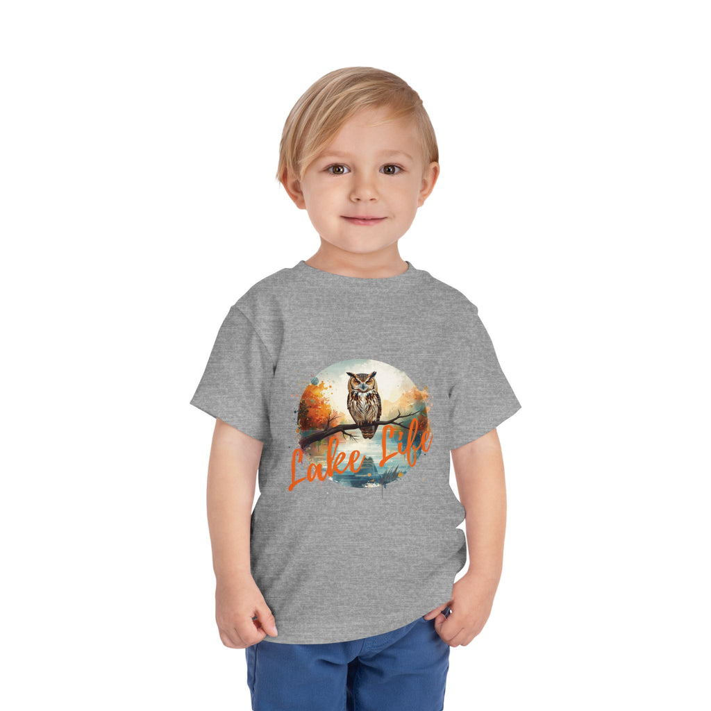 Lake Life Toddler Tee — Owl Woodland Graphic Shirt