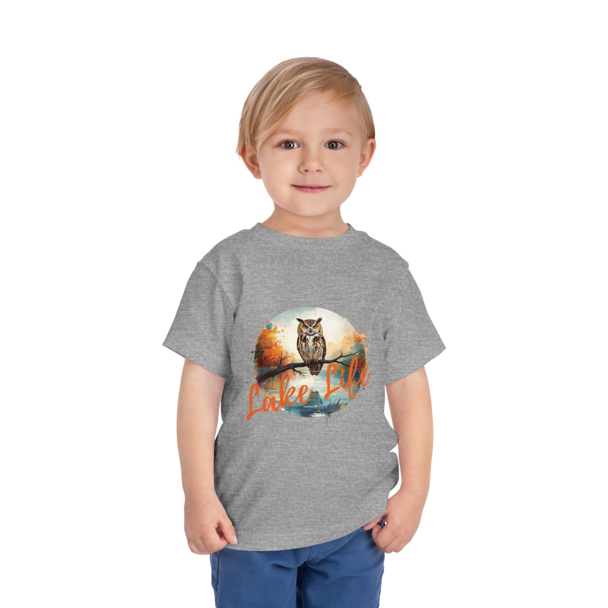 Lake Life Toddler Tee — Owl Woodland Graphic Shirt