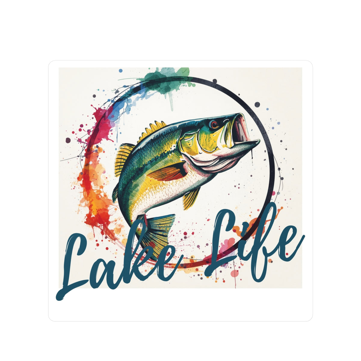 Lake Life Bass Sticker — Vinyl Kiss-Cut Fishing Decal