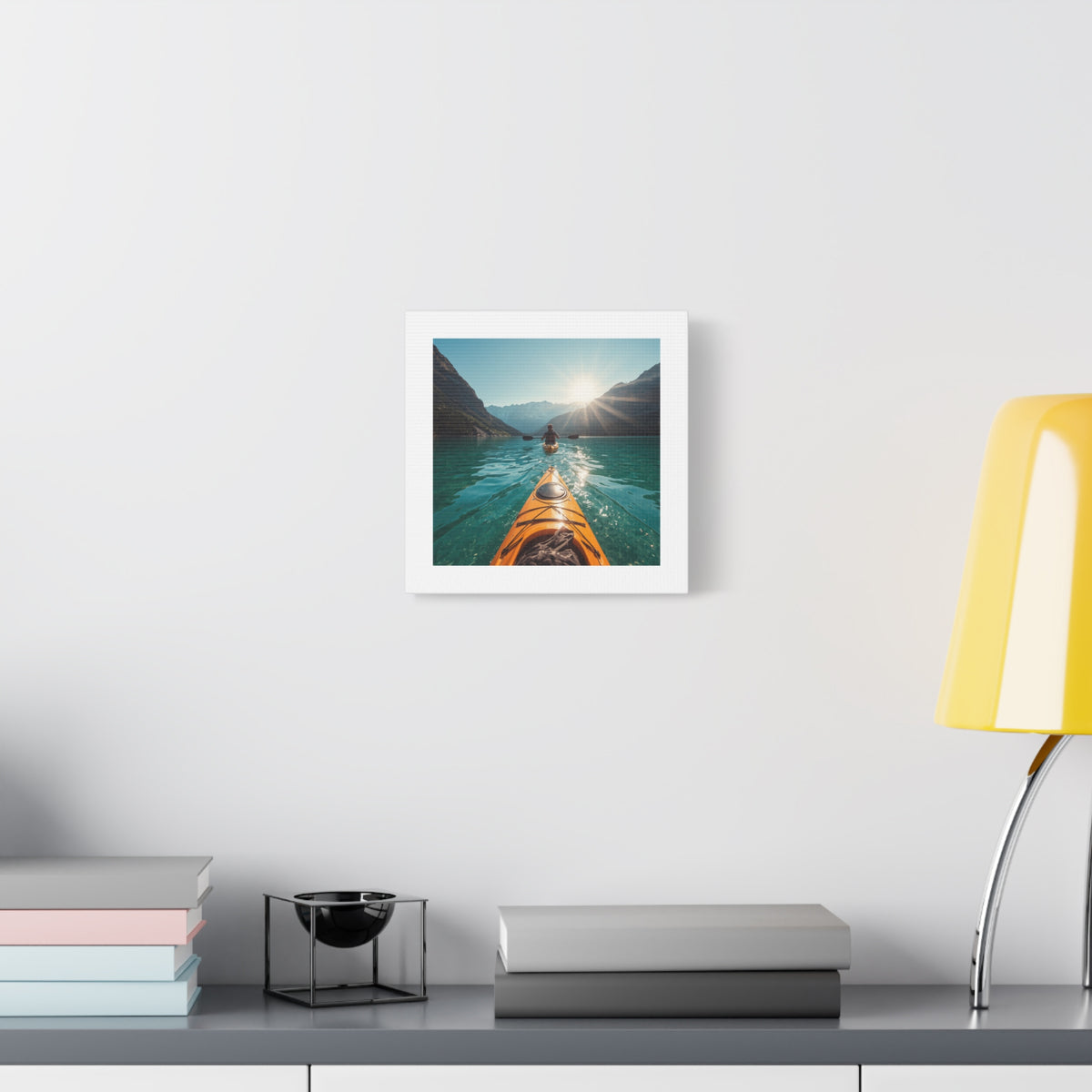 Lake Life Kayak Sunrise Canvas Print — Stretched Matte Wall Art