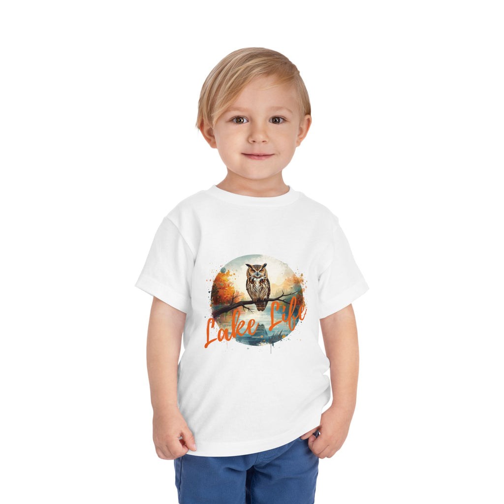 Lake Life Toddler Tee — Owl Woodland Graphic Shirt