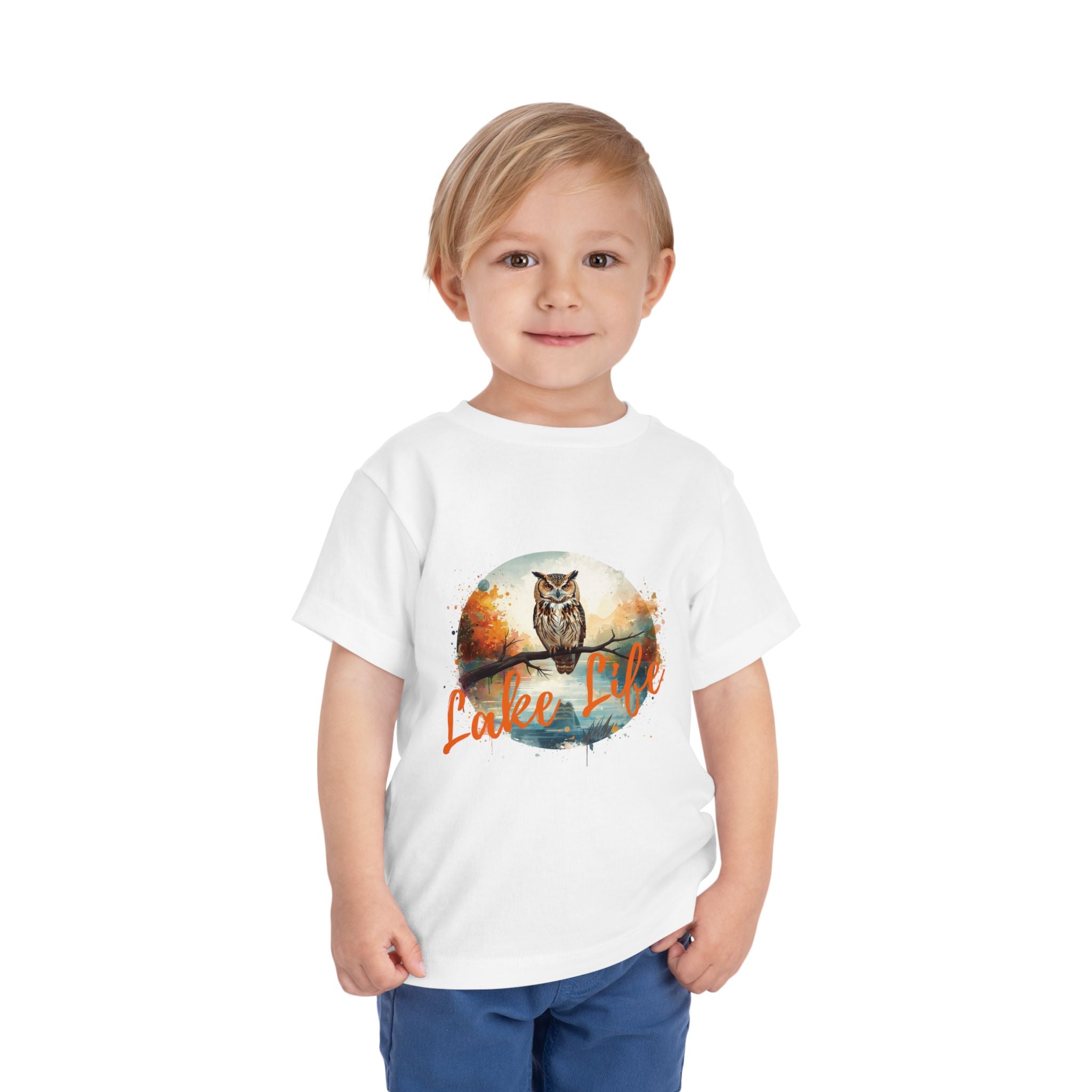 Lake Life Toddler Tee — Owl Woodland Graphic Shirt