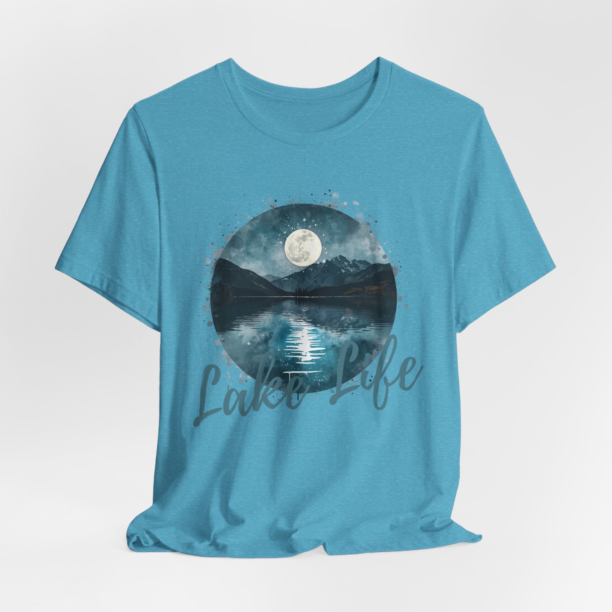 Lake Life T‑Shirt — Moonlit Mountain Lake Graphic Tee